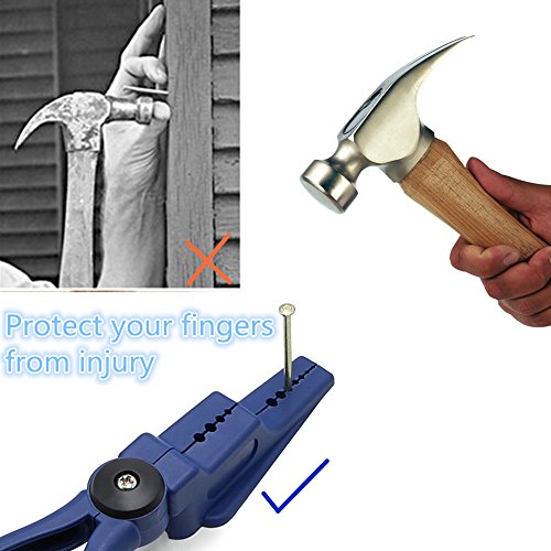 Nail holder Plastic Pliers Nylon Plastic Pliers Iron Nails Plastic Clips Anti-smashing Hand Fits Multiple Sizes of Nails, Home Improvement Tools Protect Your Fingers from Injuries (1 Pack)