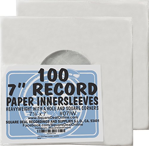 WHITE 7inch Record Sleeves jukebox