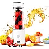 Portable Blender, TOPQSC Personal Blender 5200 mAh USB Rechargeable, 13.5oz Smoothie Blender Single Serve, Stainless blades 16500rpm, Perfect for Smoothies and Shakes, Baby Food, FDA/BPA Free (White)