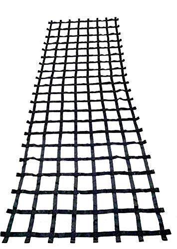 FONG 17 ft X 6 ft Climbing Cargo Net Black - Outdoor Cargo Webbing Net - Military Climbing Cargo Net (17)