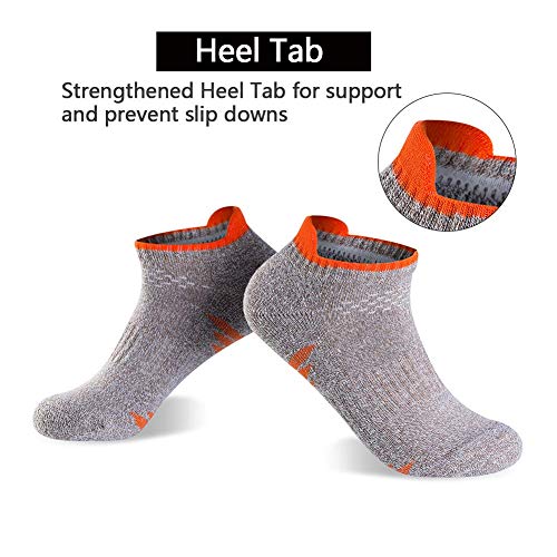OxsOy Men's Athletic Ankle Socks Moisture Wicking Cushioned No Show Low Cut Running Tab Sock, 5-Pack (Multicolor-5 Pairs) - Thumbnail 3