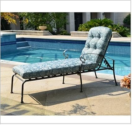 Amazon Com Mainstays Willow Springs Chaise Lounge Blue Garden Outdoor
