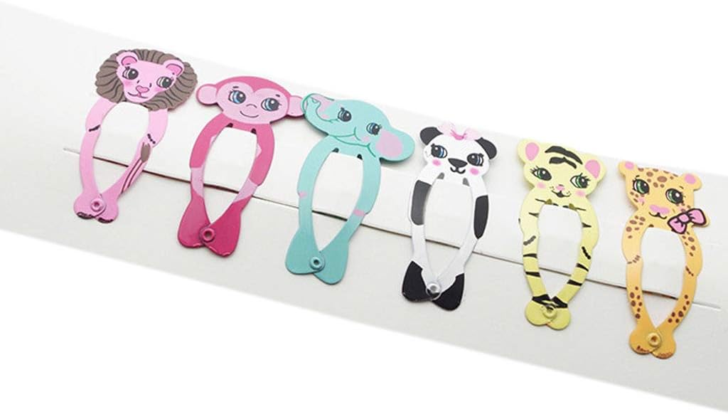 Nysunshine 6Pcs/Set Kids Sweet Metal Hair Clips,Christmas Fruits Cute Sweet Cartoon Cat Animal Snap Hairpins