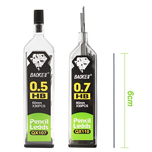 Meetory 360 Pack Lead Refills, 0.5 mm and 0.7 mm Mechanical Pencils each 360 Pack Lead Refills, 0.5 mm and 0.7 mm Mechanical Pencils each with 180Pcs HB Pencil Lead for Drawing, Writing, Art Sketching