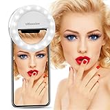 Selfie Ring Light For iPhone & Phone, UBeesize Clip on Led Camera Light [3-Level Brightness] [Rechargeable Battery] For Smartphones