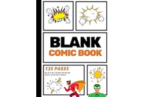 Blank Comic Book: Create Your Own Comic Strip, Blank Comic Panels, 135 Pages, Orange (Large, 8.5 x 11 in.) (Action Comics)