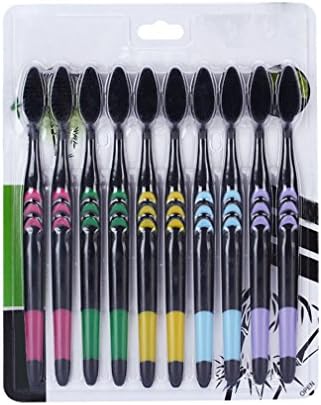 TOOTHBRUSH 10Pc Soft Bristle Bamboo Charcoal Natural Nano Tooth Brush Travel Eco Friendly Brush Tooth Red