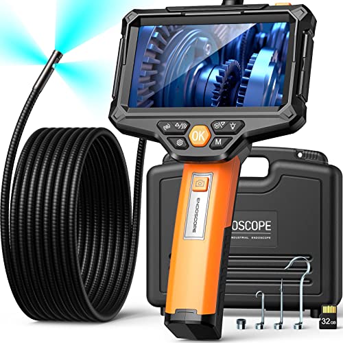 Triple Lens Borescope, FOXOLA Endoscope Camera with Light, 5" Digital