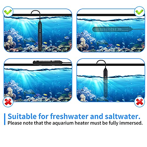 SZELAM Submersible Aquarium Heater, Upgraded 100W Fish Tank Heater with