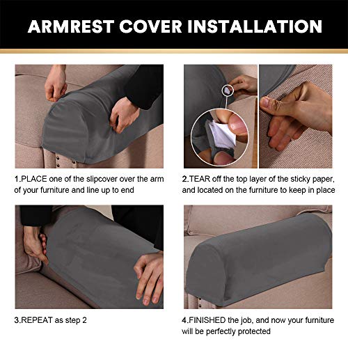 Thick Velvet Stretch Armrest Covers for Chairs and Sofas Armchair