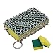 Cast Iron Cleaner, Stainless Steel Chainmail Scrubber with 3pcs Sponges for Pre Seasoned Skillet, Dutch Oven, Grill Pan,Frying Pan and More, Faster Cleaning and Easy Handing