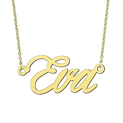 BYBWBL Eva Name Pendant Necklace 18k Gold Plated