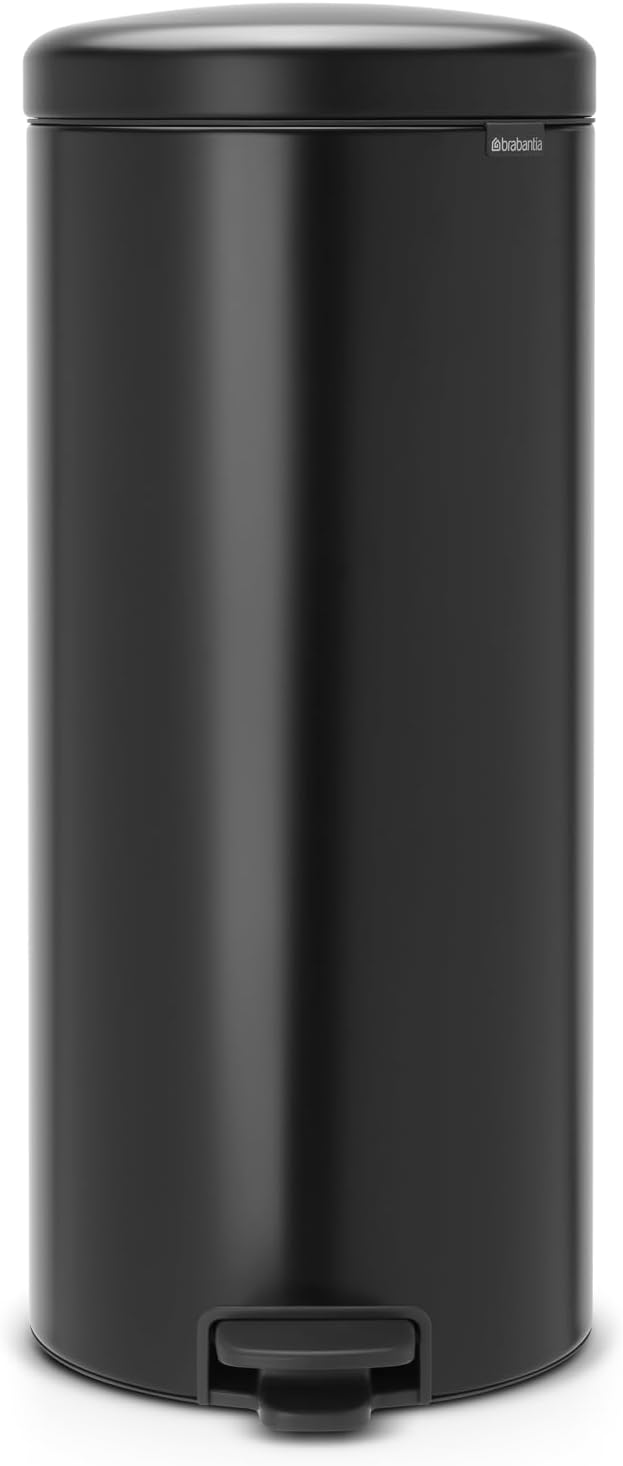 Brabantia NewIcon Pedal Bin 30L Matt Black Soft Closure with Inner Bucket