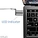 USB-C to USB 3.0 Mini Adapter with LED Indicator Keyring Lanyard Keychain for iMac MacBook Pro and Other USB Type-C Devices 1-Yr Warranty 2-Pack (Space Gray)