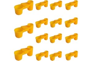 ACHICKLEAD 15pcs Automatic Bird Drinker Cups Water Bottl Plastic Pigeon Water Bottle Feeder for Quail Dove Chicken Cage (Yellow)