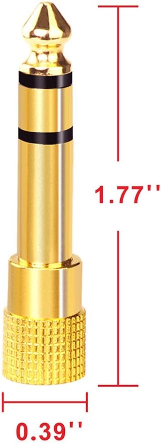 VCE 2-Pack 6.35mm 1/4 inch to 3.5mm 1/8 inch Male to Female Stereo Jack Adapter: Electronics
