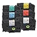Markurlife Compatible Color Tz Label Replace for Brother Ptouch Label Maker Tze Tape 12mm 0.47 Inch Laminated Black on White/Clear/Blue /Red/Yellow/Green for P-touch D200 PT-D210 PT-D400 PT-D600, 6P