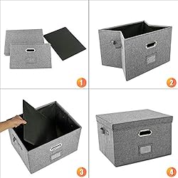 JSungo File Box with 5 Hanging Filing