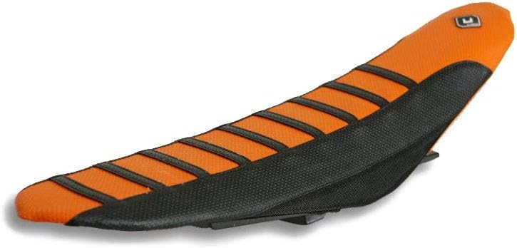 FLU Designs Pro Rib Seat Cover (Black/Orange/Black) for 11-18 KTM 250SX