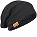 FORBUSITE Black Slouch Beanie for Men Women Summer Winter, Long and Oversized Skull Cap B010