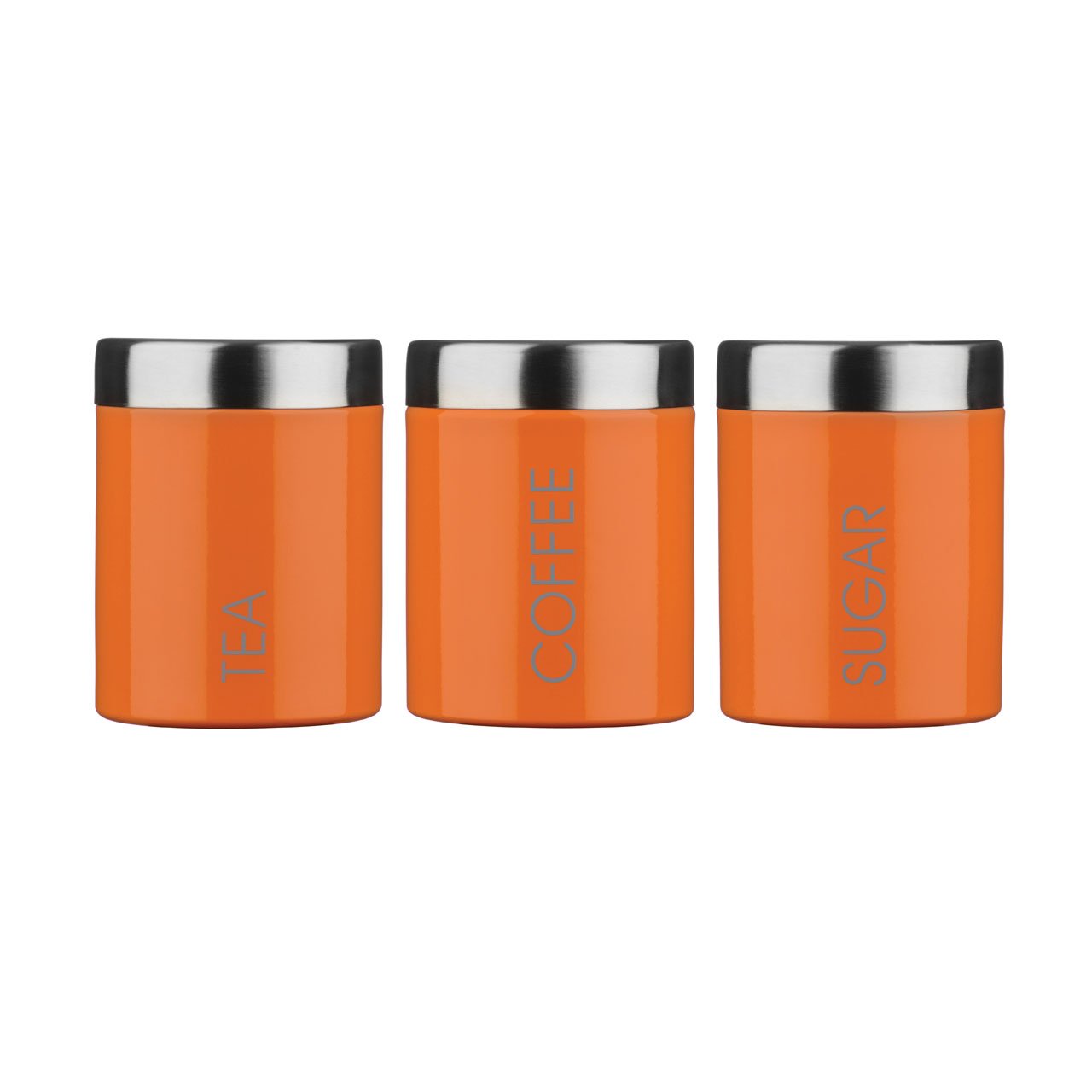 orange tea coffee sugar jars