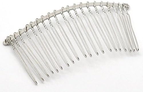 Metal Hair Combs (Large - 10 pcs, Silver)