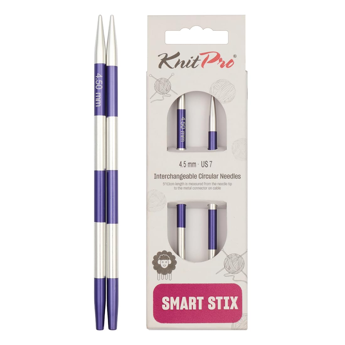 KnitPro Smartstix Interchangeable Circular Needles 4" (10cm) | 4.50mm — image 1