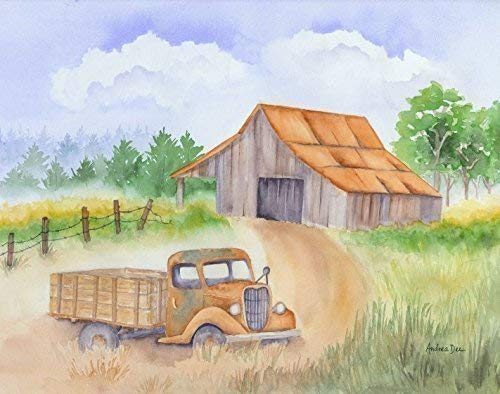 Amazon Com Watercolor Print Of Old Truck Barn 8x10 Unframed
