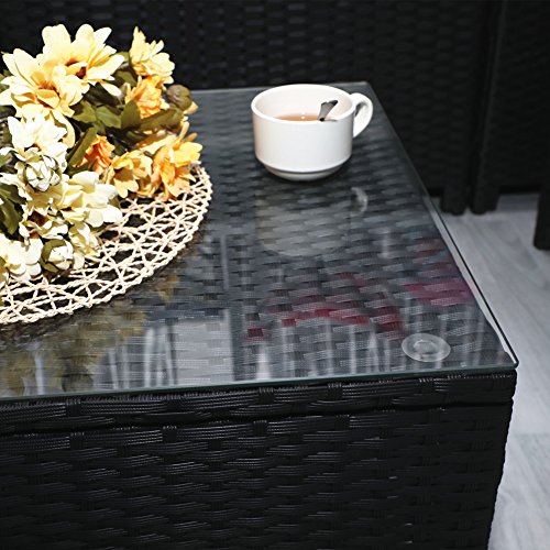 5-Piece Patio Wicker Sectional Furniture Set-Outdoor Rattan Sofa Set with Coffee Table