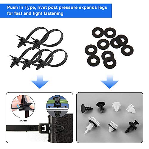 Leanking Car Retainer Clips Plastic Fasteners Kit Auto Push Pin Rivets Set -Door Trim Panel Clips for BMW,Toyota, Honda, Benz, Nissan, Subaru, Mazda Etc 512PCS (520 pcs) - Thumbnail 4