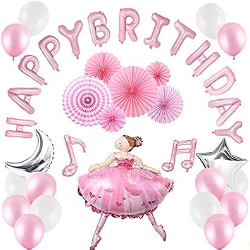 Foil Pentagram And Moon Balloon R Star Happy Birthday Banner Latex Balloons 40 Pcs Girls Birthday