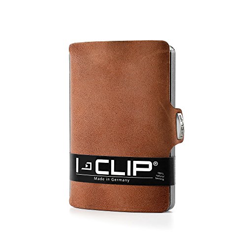 I-CLIP - Soft Touch (Oak) - Slim Wallet - Minimalist, Thin Design & Money Clip