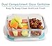 Glass Meal Prep Containers, Set of 3 - Meal Portion Control Container by Lofte - BPA-Free, Food Safe Lunch Organizers with Dividers for Packed Lunches or Saving Leftovers - Storage for Foods with Lids