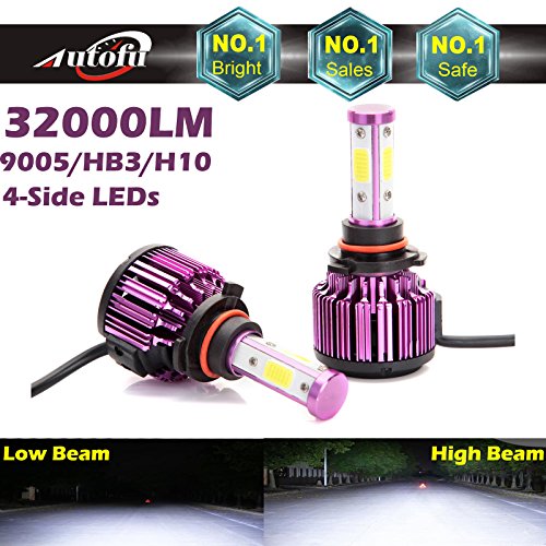 4 Sides COB Chips Car LED Headlight Bulbs 9005 9145 9140 HB3 H10 – High Beam / Low Beam Replacement Kit 16000LM/Bulb 32000LM/Pair Bright White 6000K