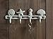 Vintage Seashell Coat Hook Hanger Rustic Cast Iron Wall Hanger w/4 Decorative Hooks - Includes Screws and Anchors - Beach House Decor - Antique White