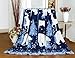 CaliTime Brand Super Soft Throw Blanket, Blue White Polar Bear Reindeer, King