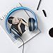 IAXSEE I70 Headphones with Microphone and Volume Control for Kids Boys Lightweight Adjustable Headsets for iPad iPod Android Cell Phones Laptop Tablet Computer(Black Blue)