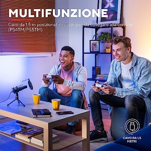 Trust Gaming GXT 232 Mantis Microfono USB per Streaming, Shock-Mount, Filtro Pop e Treppiede, Microfono per PC, Computer, PS4, PS5, Podcast, Vlog - Nero