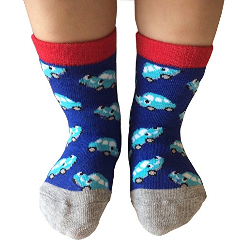 6 Pairs Anti-Slip Non Skid Cozy Ankle Cotton Socks Baby Boys Girls Toddler Walker Cartoon Sneakers Crew Socks with Grip for 12-36 Months Toddler - Thumbnail 4