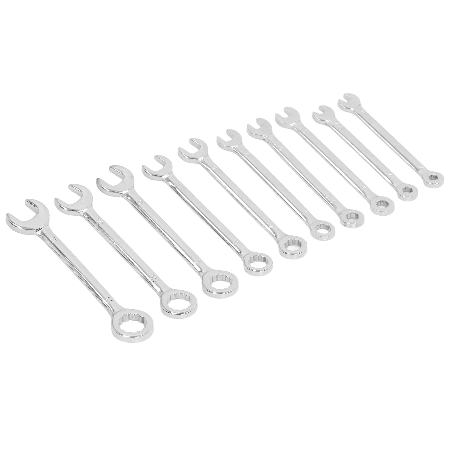 OVAQUIXI 10PC Ratchet Spanner Set - Dual Head Hex/TORX Combination 72-Tooth, Chrome Vanadium Steel 4-11mm (Inc. 4.5/5.5/9mm) | 15° Angled Professional Wrench Kit