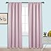 NICETOWN Living Room Blackout Curtains - Nursery Essential Thermal Insulated Solid Rod Pocket Blackout Panels/Drapes (Lavender Pink=Baby Pink, 1 Pair, 42 x 84 Inch)