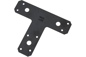 National Hardware N266-471 1161BC T Plates in Black Finish,6" x 5", 1 Count