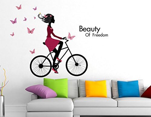 Orange and Orchid Beauty of Freedom Wall Sticker(PVC Vinyl, 140 cm x 100 cm)