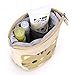 Ytuomzi Telescopic Pencil Pouch Standing Pen Holder Cute Pencil Bags Stand Up Pen Case Cartoon Pencil/Pens Storage Box Canvas+PU Stationery Organizer Makeup Bag with Zipper Closure (Khaki)