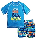 iXtreme Baby Boys' Little Surf Dude Two Piece Rash Guard Swim Trunk Set