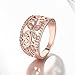 Zarbrina Jewellery Women Brass Plated with 18K Gold Glamorous Cubic Zirconia Crystal Wedding Engagement Rings Cocktail Princess Promise Rings for Her Size:7-8 (Rose Gold, 8)