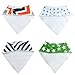 BOGZON Baby Bandana Drool Bibs For Boys/Girls, Pure/Absorbent/Organic Cotton Burp Cloths, Double Cloth, Set of 4, 4 Kinds of Patterns