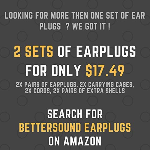 BetterSound High Fidelity Ear Plugs|Noise Cancelling Reusable Earplugs For Concerts Musicians Parties Motorcycle helmet|db Reduction Filter|Tinnitus Protection