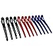 12 Pcs Colorfull Plastic&Metal Duck Teeth Bows Hair Clips Hairdressing Salon Hair Grip Crocodile DIY Accessories Hairpins-rubberized Non-slip Chic Styling Claw Hair Barrettes (Style-2-12pcs)