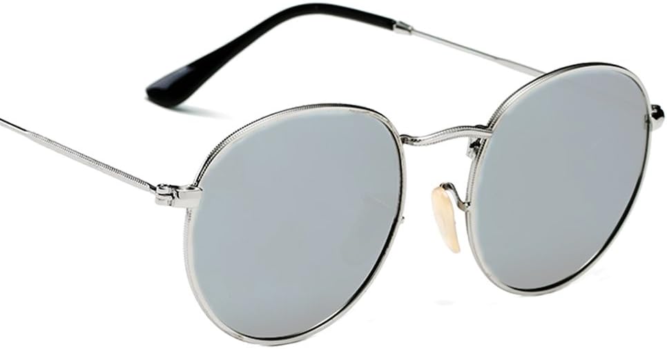 Eyerno Vintage Round Mirrored Unisex Sunglasses Retro Hippie Circle Glasses